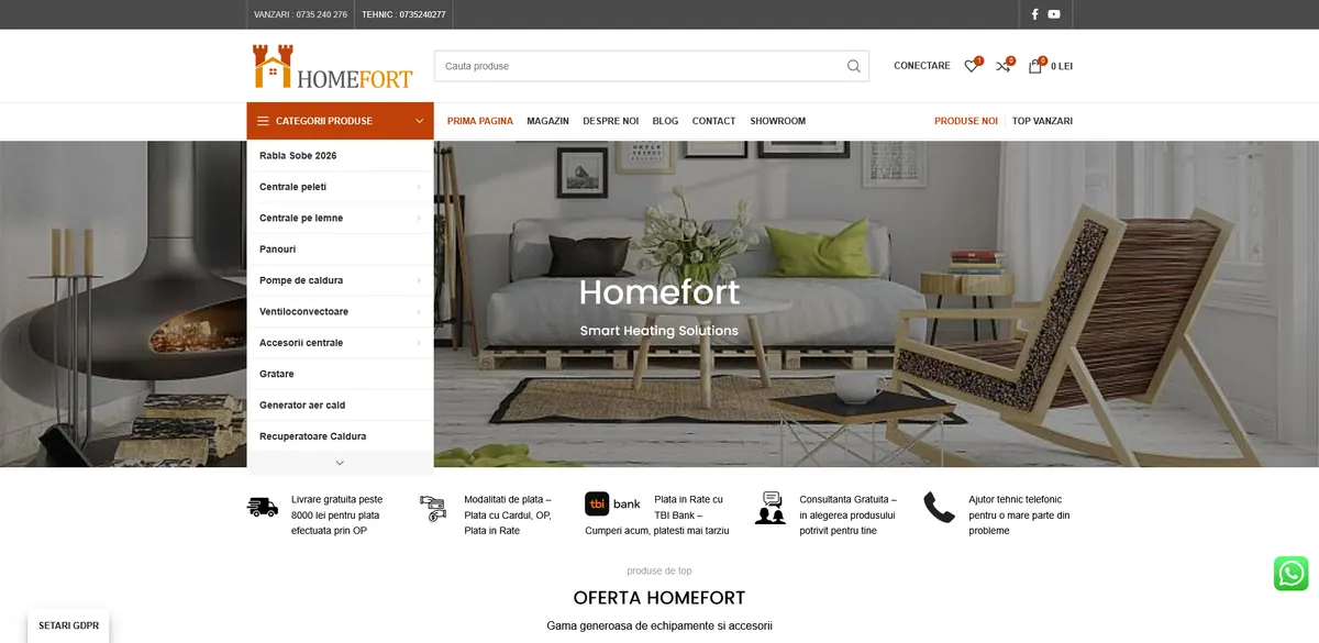 Captura site HomeFort