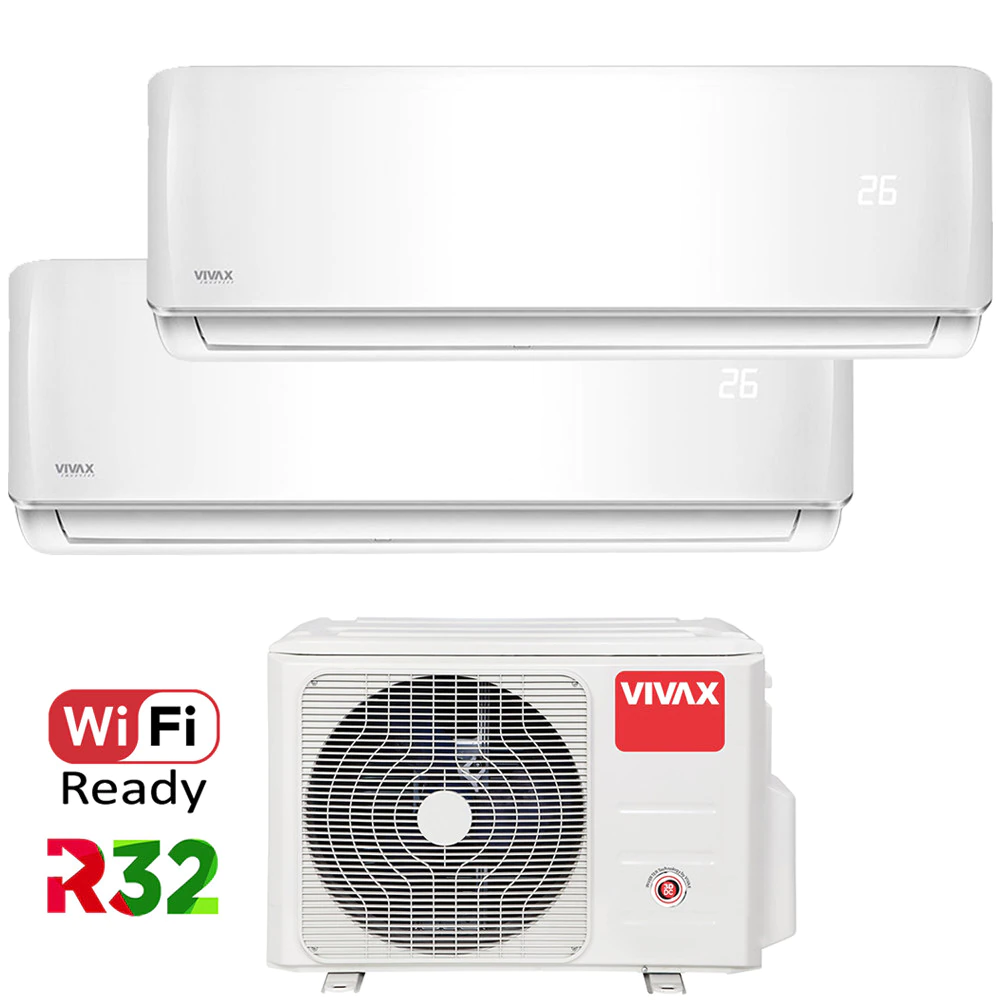 Aer conditionat Multisplit Vivax R-Design ACP-14COFM40AERI / 2x ACP-09CH25AERI, R32, Inverter, Clasa A++, I Feel, Ionizator