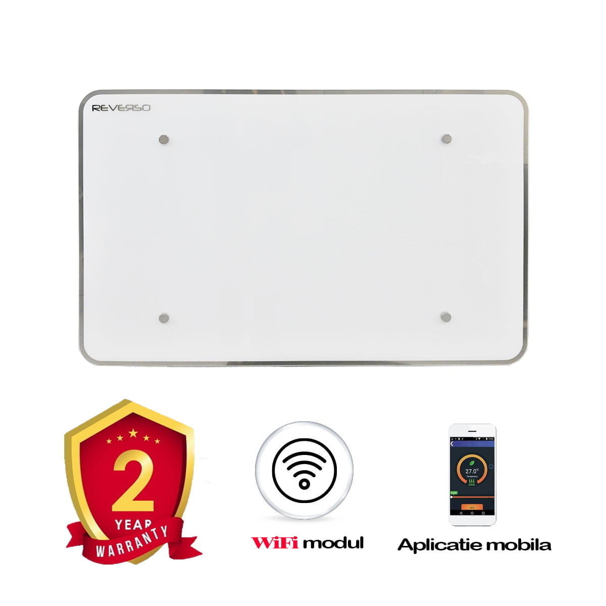 Ventiloconvector REVERSO 3.8kW alb premium ultra slim - WiFi