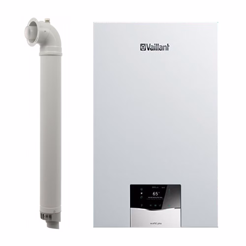 Centrala termica in condensare Vaillant ecoTEC plus VUW 26CS/1-5, 21 kW - Incalzire si ACM, kit de evacuare inclus
