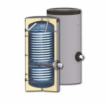 Boiler apa calda 300l pentru pompa de caldura si panou solar- doua serpentine