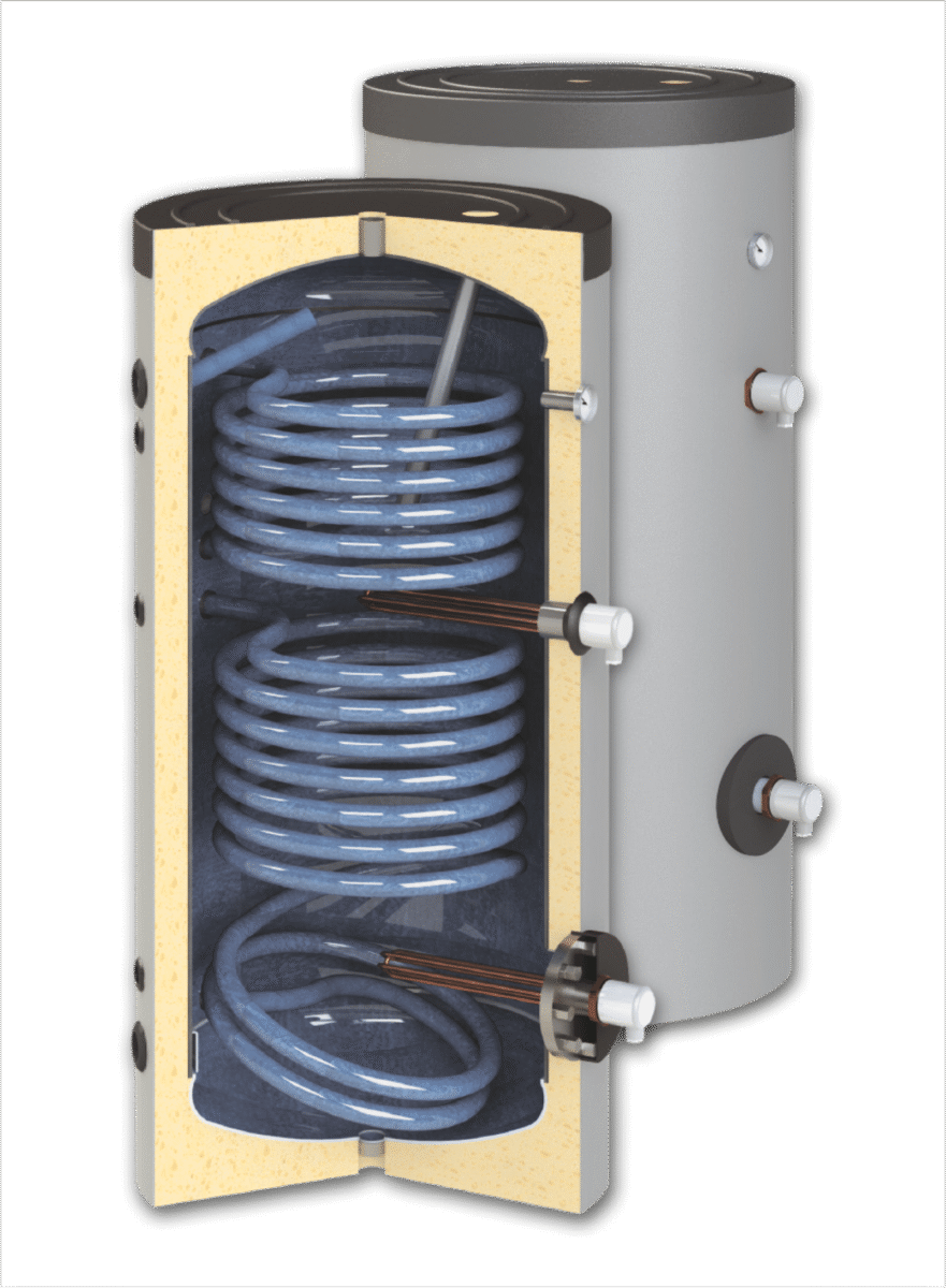 Boiler de 200l de pardoseala cu 2 serpentine
