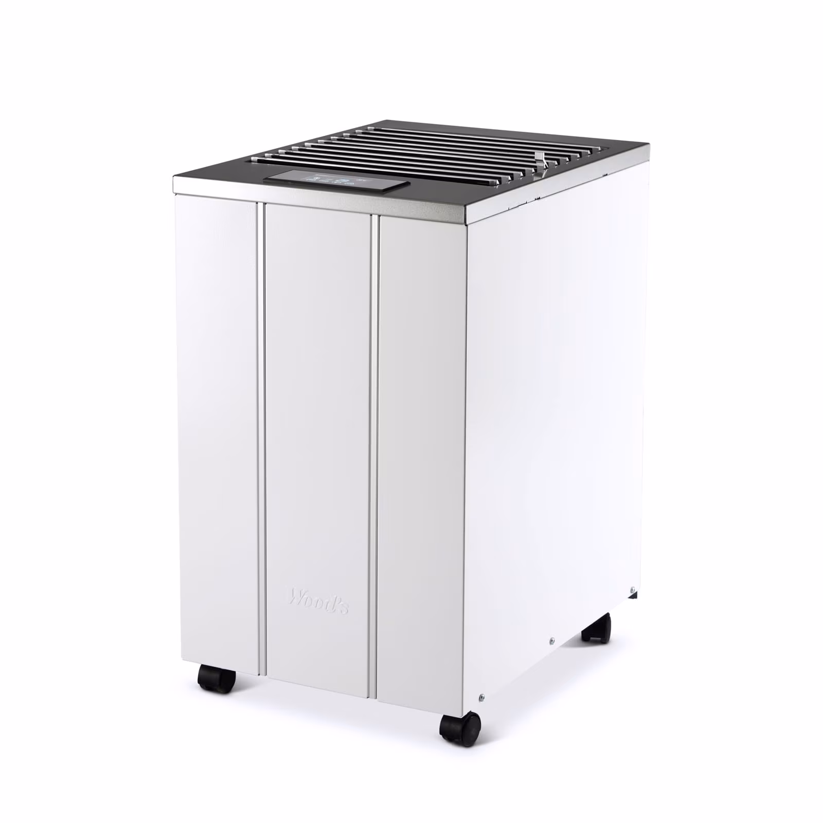 Dezumidificator si purificator profesional Woods LD44 fltru particule SMF, Capacitate 19 litri/zi, higrostat incorporat, carcasa metalica