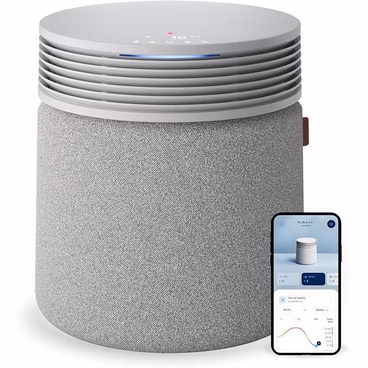 Blueair Blue Signature – Purificator de aer inteligent pentru camere mari pana la 154 m², HEPA Silent, filtrare 7‑etape, control prin aplicatie si asistenti vocali