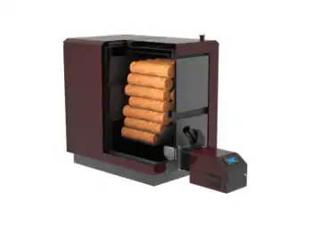 Cazan mixt Mareli peleti/lemne CBW 50kW – randament 92%, ventilator exhaustor