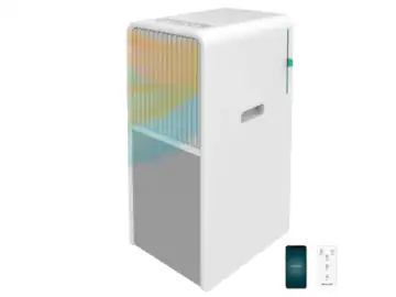 Aparat de aer conditionat portabil cu WiFi Cecotec, ForceClima Style Heating, 9000 BTU, potrivit pentru incaperi de pana la 25 m², 5 moduri operare: ventilatie/racire/incalzire/dezumidificare/night, 2 viteze, functie dezumidificare 24l/24h, alb
