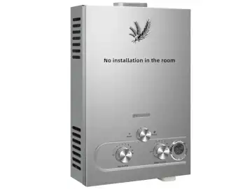 Boiler Instant pe Gaz 8L cu Afisaj Digital, Design Modern Argintiu - Incalzitor de Apa cu Instalare Usoara