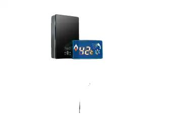 Boiler electric, design compact, temperatura ajustabila, negru, 29.5x18.5x6.5cm