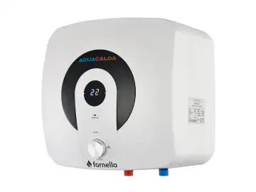Boiler electric Fornello AQUACALDA ECO, 6 Litri, montaj deasupra chiuvetei, 2000 watt, reglaj extern al temperaturii, poliuretan expandat, grad de protectie IPX4, dimensiuni compacte si afisaj digital