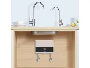 Incalzitor de apa, Instant electric, 6000 W 220 V, Montaj pe perete, Ecran tactil & Telecomanda, Pentru baie, Auriu