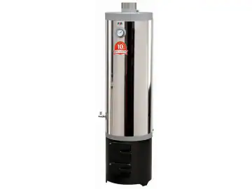 Boiler pe lemne din inox 120L cu focar economic samotat, usi din tabla