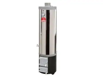 Ansamblu boiler pe lemn cu focar usa fonta FM, inox, 120 l