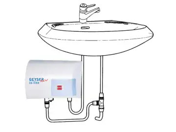 Boiler electric instantaneu GEYSER NEW In-line, chiuveta