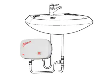 Boiler electric instantaneu GEYSER In-line, chiuveta