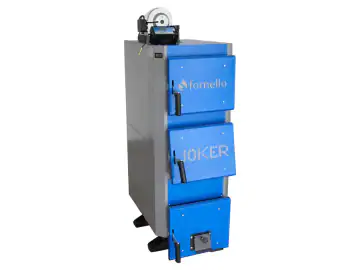 Centrala pe combustibil solid, lemn, carbune, Fornello JOKER 24 kW, cu Ventilator si Automatizare