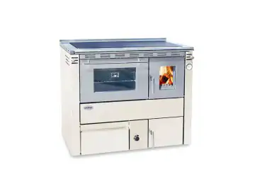 Soba centrala cu plita si cuptor CEZARA 25, 25kw, CREM, ev.stanga