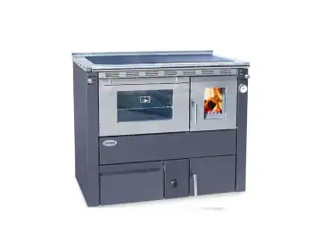 Soba centrala cu plita si cuptor CEZARA 25, 25kw, GRI ANTRACIT, ev.stanga
