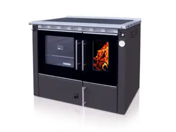 Soba tip centrala cu plita si cuptor Cezara 25 PREMIUM, ev.dreapta, culoare ANTRACIT, 25kw
