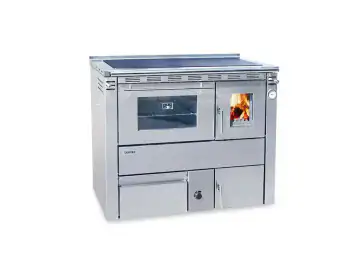 Soba centrala cu plita si cuptor CEZARA 25, 25kw, inox mat, ev.stanga