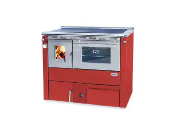 Soba centrala cu plita si cuptor CEZARA 25, 25kw, rosie, ev.dreapta