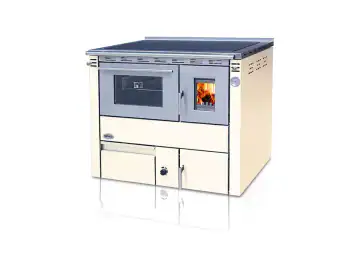 Soba centrala cu plita si cuptor CEZARA 35, 35kw, CREM, evacuare dreapta