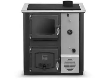 Soba tip centrala cu plita Tamara PLUS 30KW, GRI ANTRACIT, fara cuptor