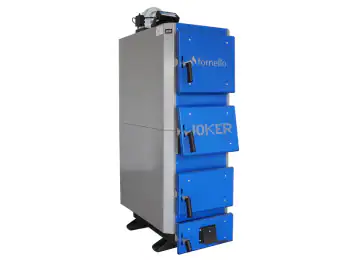 Centrala pe combustibil solid, lemn, carbune, Fornello JOKER 36 kW, cu Ventilator si Automatizare