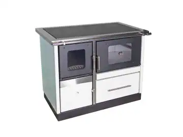 Termosoba tip centrala de 25 kW din otel, de culoare alb si negru