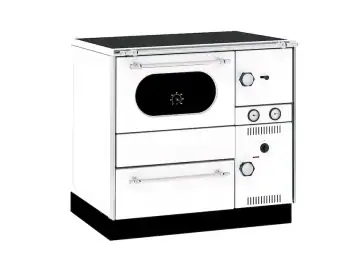 Soba de gatit cu plita si cuptor, tip centrala, Alfa Plam, AlfaTerm20, 23 kW, alb, stanga