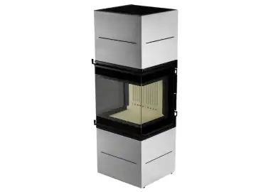 Semineu metalic A-CAMINETTI SCANDINAVIAN 50WH, freestanding, pe lemn, putere maxima 12 kW, randament 80%, alb, 1500x485x532 mm
