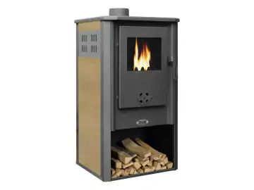 Semineu pe lemne, brichete si carbuni Ferroli Padova F, 7.7kW, 2 kg/h, 49x46x93 cm
