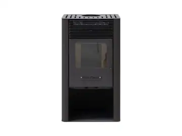 Semineu pe lemne 6 kW cu geam termoizolanta log negru MSKA6-FBL BlauTech