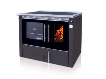 Soba tip centrala cu plita si cuptor Cezara 25 PREMIUM, ev.stanga, culoare ANTRACIT,25kw