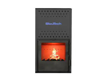 Termosemineu pe lemne 18.4 kW, pentru incalzire centrala, cu geam termoizolanta, negru, BT-HIDRO20 A, BlauTech