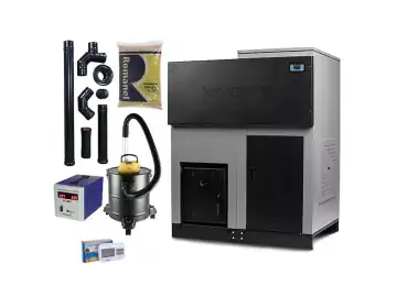 Pachet centrala cu peleti Termax ECO GRI 35 kW, 220 mp, buncar peleti 130 kg, diametru cos fum ⌀80 mm, volum apa 95 litri