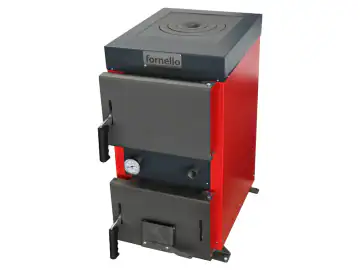 Cazan (centrala) cu plita pe combustibil solid (lemn, carbune, brichete), Fornello Rustic KP 12 kW