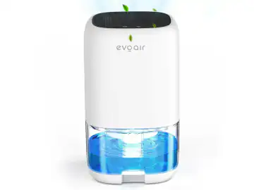 Dezumidificator aer Evoair HUMIX300, 300ml/24h, Silentios, Lumina Ambientala in 7 culori, Rezervor 1l, Alb