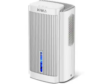 KNKA Dezumidificator Electric, 1, 1 L, dezumidificator pentru camera sub 28 dB pentru casa, baie, pivnita, cu oprire automata si mod de somn, lumina de noapte colorata (Alb)