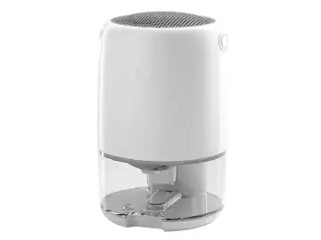 Dezumidificator, mic, 270ml/zi, rezervor de apa de 1100ml, oprire automata la apa plina, dezghetare, silentios, 7 lumini de noapte, 40W, alb