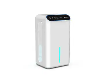 Dezumidificator, functionare silentioasa, capacitate de 2, 5 litri, functie de temporizare, control tactil/prin aplicatie, iluminare ambientala, purificare cu ioni negativi