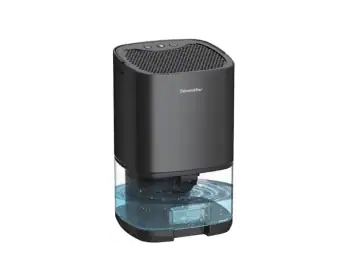 Dezumidificator portabil pentru locuinte, 1000 ml, Silentios, 2 moduri de lucru, lumina LED 7 culori, Negru