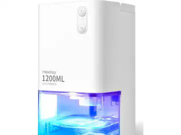 Dezumidificator electric, 1200 ml, alb, compact, pentru camere mici, cu auto-off