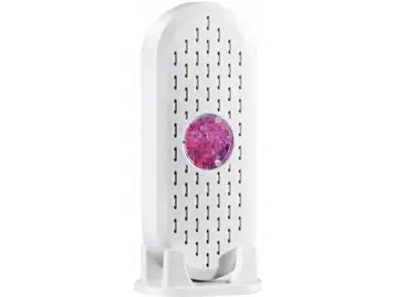 Dezumidificator mic portabil, multifunctional, design igienic, culoare alba, dimensiuni compacte