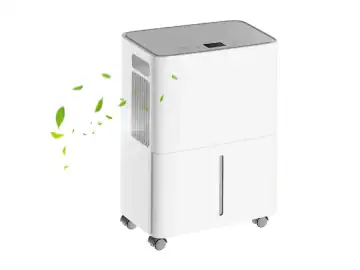 Dezumidificator pentru casa, Uscator de aer compact, 12 l/zi, 11–20 m², 120 W, 220 V priza UE, Drenaj extern, Oprire automata, Transparent