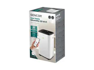 Dezumidificator Sencor SDH2028WH, wifi si control prin aplicatie, 20 l/zi, functie uscare rufe si timer 0-24h, alb/negru, 6 l