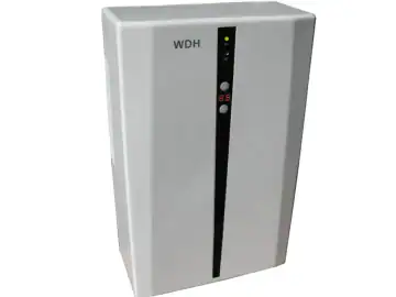 Mini Dezumidificator WDH Germany, rezervor 1.7l, 750 ml/zi, 55W, 16 m², higrostat, condensare Peltier, Argintiu/Negru
