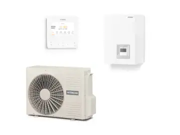 Pompa de caldura aer-apa, Hitachi, model Yutaki S Combi, Putere utila maxima incalzire 4.3 kW, tip split , clasa energetica A+++ / A++, alimentare monofazata, R32, Boiler integrat in unitatea interioara de 220 litri