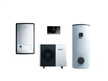 Pompa de caldura aer apa 5 kW aroTHERM split VWL 55/5 AS, 230V pentru 1 circuit incalzire/racire si ACM + Unitate interioara statie hidraulica VWL 57/5 IS (WH) + Buffer indirect VPS R100/1 M