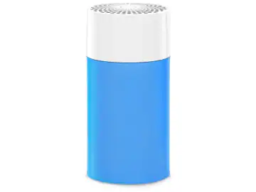 Purificator de aer, Blueair, design compact, alb/albastru, ideal pentru camere mici