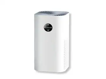 Purificator de aer premium, COSMI, cu 6 etape filtrare (inclusiv HEPA/FAQ), acoperire 128m², ionizare si mod sleep, ideal pentru alergie si familii cu copii, alb